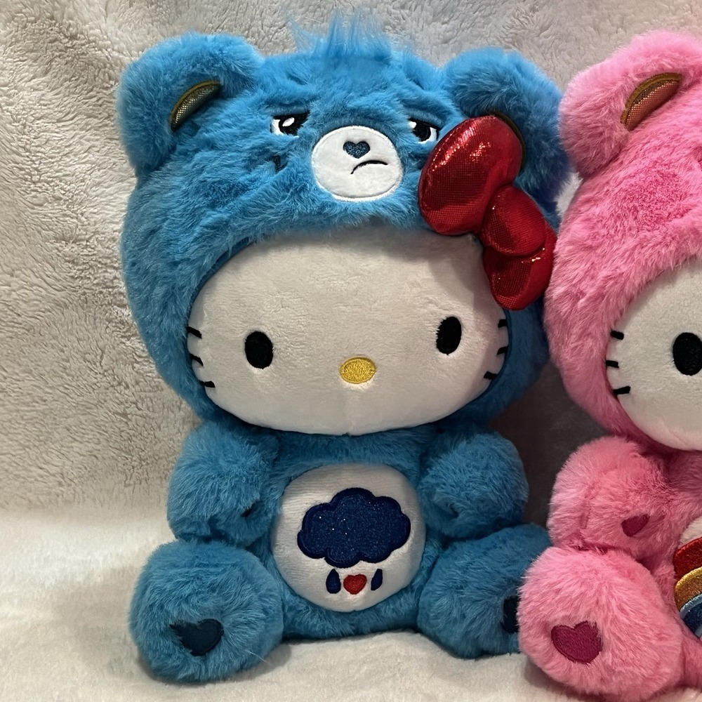 Hello Kitty x Care Bears Grumpy And Cheer Plush 10" 2024 Sanrio‎ Collab EC - Picture 2 of 7